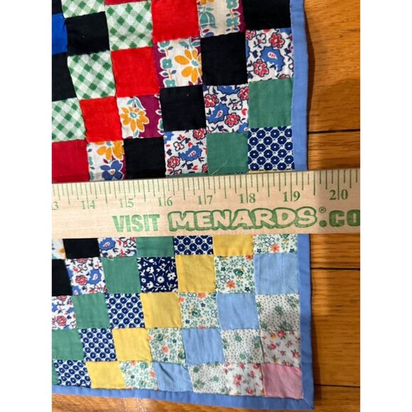 Doll/Tabletop Handmade Block Quilt 19.5” x 19.5” - Picture 9 of 10